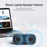 Altoparlante USB per computer con microfono e scheda audio integrati, mini soundbar stereo da scrivania.