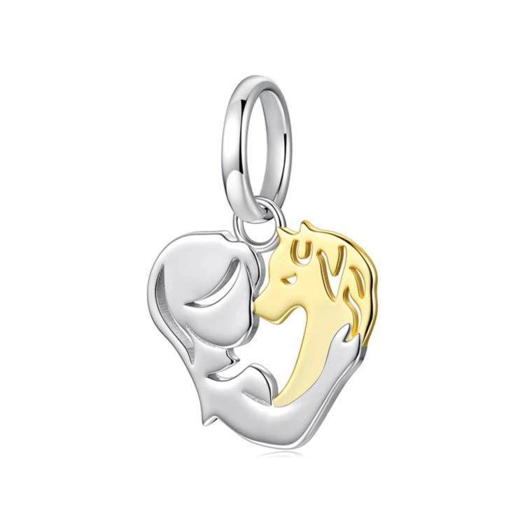 Bracciale con ciondolo in rame e perline a forma di cuore a forma di animale., YIC148