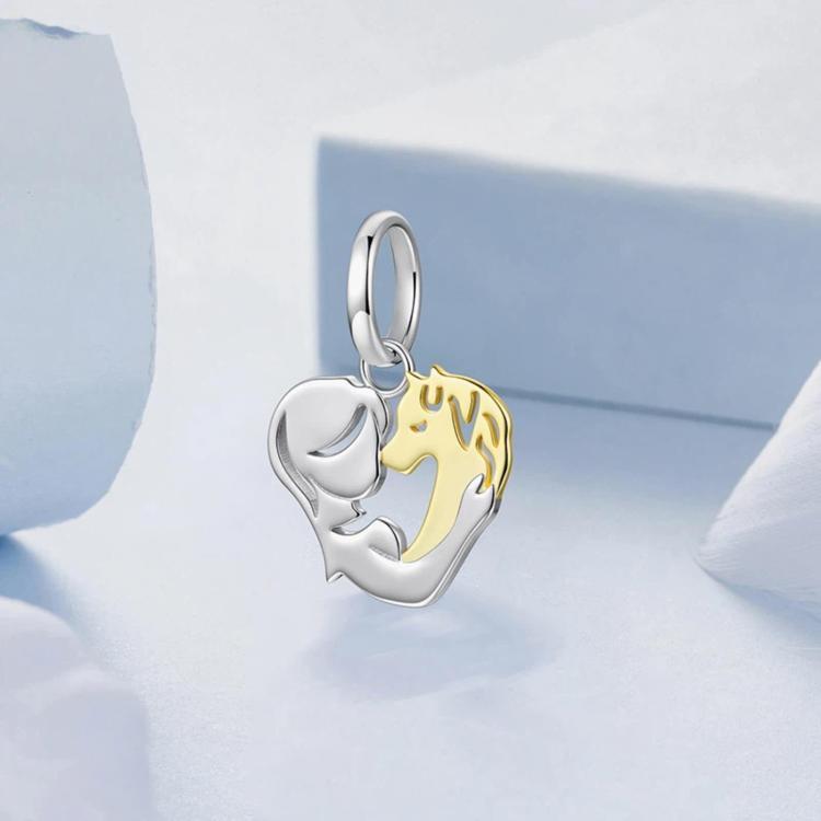 Bracciale con ciondolo in rame e perline a forma di cuore a forma di animale., YIC148