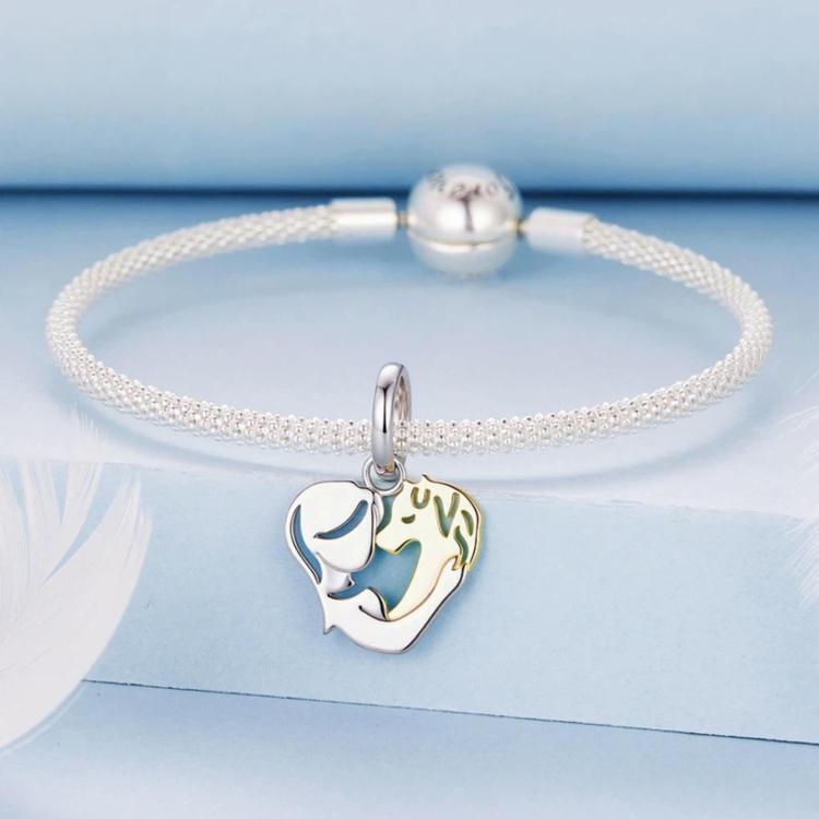 Bracciale con ciondolo in rame e perline a forma di cuore a forma di animale., YIC148