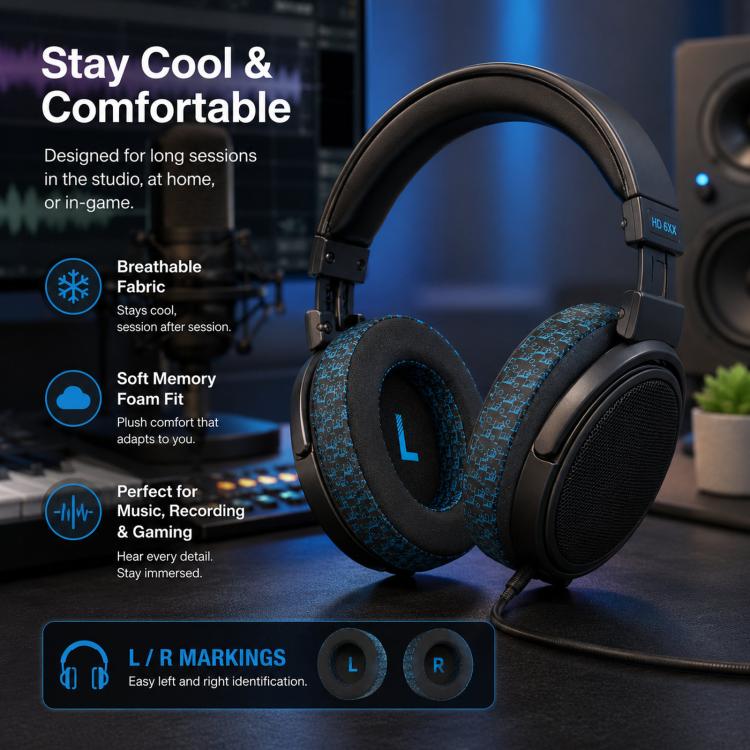 1 paio di cuscinetti auricolari di ricambio in gel rinfrescante per cuffie AKG K701/ K702 / Q701 / Q702