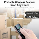 Scanner di codici a barre 2D portatile wireless Bluetooth 2.4G, pistola di scansione palmare per spedizioni e logistica., P2300L
