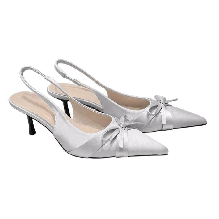 Sandali con tacco a spillo basso, senza tallone, a punta, altezza 5 cm, 34, 35, 36, 37, 38, 39, 40, 41, 42