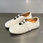 Scarpe basse da donna con rialzo interno, stile balletto, punta quadrata, doppia fibbia, modello slip-on casual, con punta quadrata e doppia fibbia., 35, 36, 37, 38, 39, 40