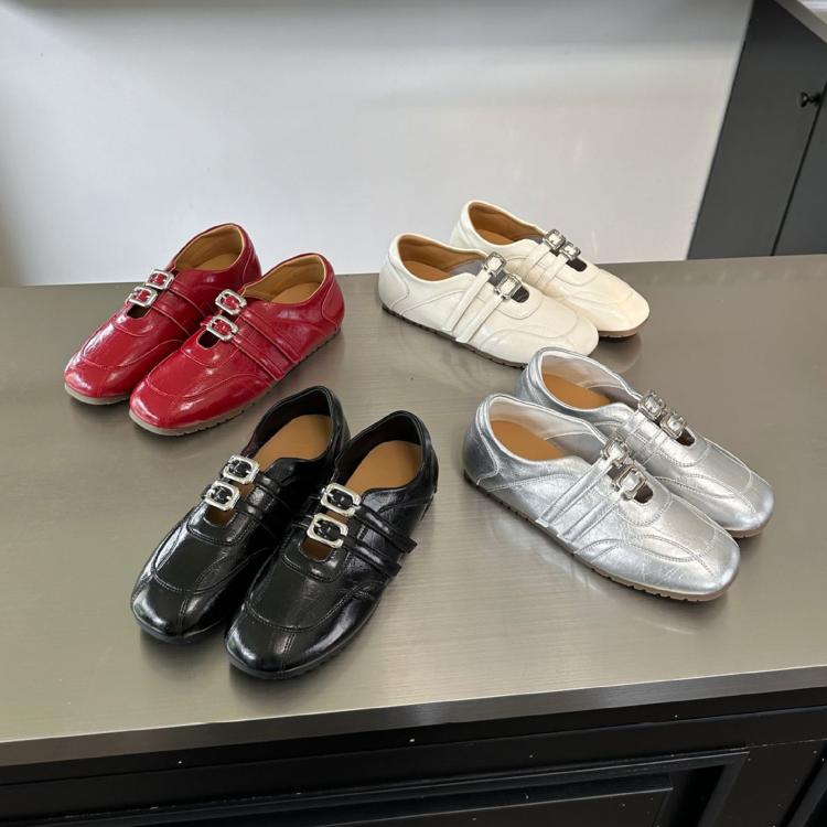 Scarpe basse da donna con rialzo interno, stile balletto, punta quadrata, doppia fibbia, modello slip-on casual, con punta quadrata e doppia fibbia., 35, 36, 37, 38, 39, 40