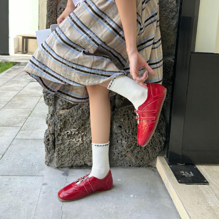 Scarpe basse da donna con rialzo interno, stile balletto, punta quadrata, doppia fibbia, modello slip-on casual, con punta quadrata e doppia fibbia., 35, 36, 37, 38, 39, 40