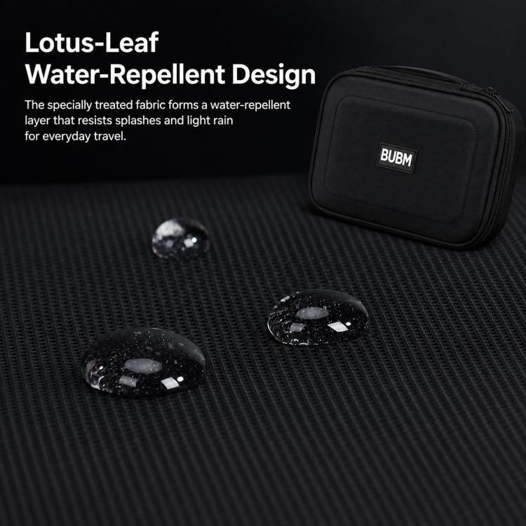 Set BUBM DRS da 3 pezzi: organizer elettronico, borsa da viaggio per cavi, custodia impermeabile per accessori.