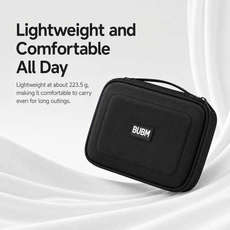 Set BUBM DRS da 3 pezzi: organizer elettronico, borsa da viaggio per cavi, custodia impermeabile per accessori.