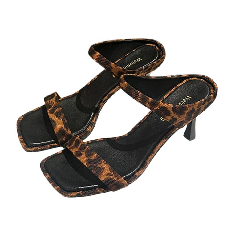 Eleganti sandali da donna con tacco alto e punta quadrata, ideali per attività all'aperto, con cinturino singolo., 34, 35, 36, 37, 38, 39, 40, 41