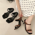 Eleganti sandali da donna con tacco alto e punta quadrata, ideali per attività all'aperto, con cinturino singolo., 34, 35, 36, 37, 38, 39, 40, 41
