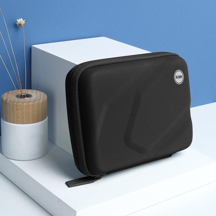 Custodia rigida in EVA BUBM per hard disk portatile, antiurto, con organizer per cavi e borsa per accessori elettronici.