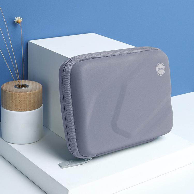 Custodia rigida in EVA BUBM per hard disk portatile, antiurto, con organizer per cavi e borsa per accessori elettronici.