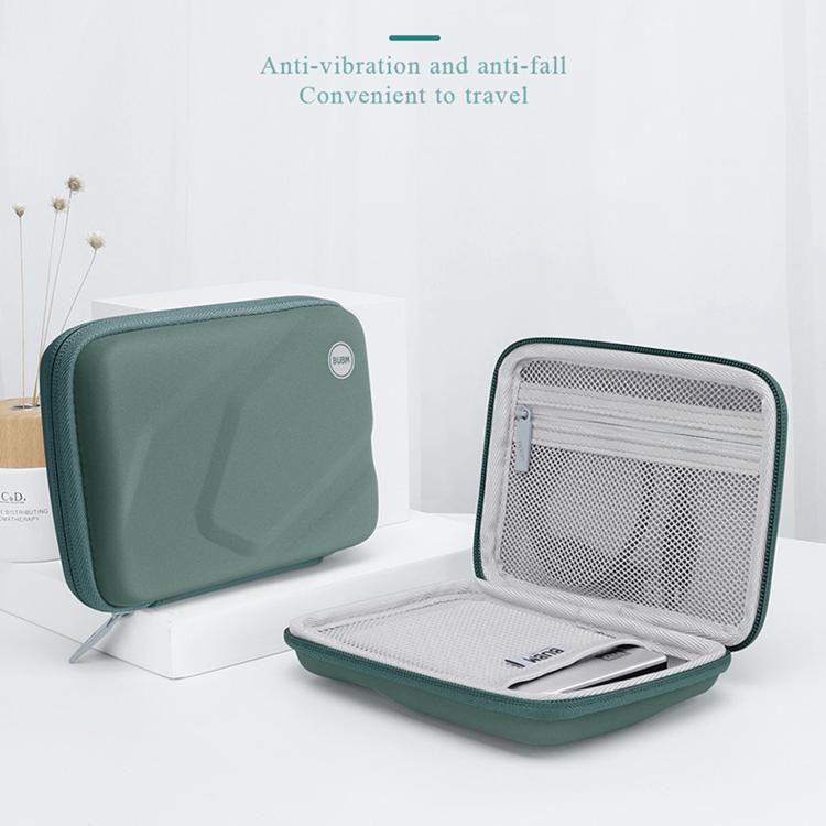 Custodia rigida in EVA BUBM per hard disk portatile, antiurto, con organizer per cavi e borsa per accessori elettronici.