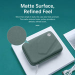 Custodia rigida in EVA BUBM per hard disk portatile, antiurto, con organizer per cavi e borsa per accessori elettronici.
