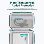 Custodia rigida in EVA BUBM per hard disk portatile, antiurto, con organizer per cavi e borsa per accessori elettronici.