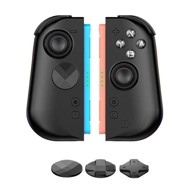 Per Nintendo Switch, 2 controller magnetici sinistro + destro, joystick a 9 assi RGB con sensore di movimento ed effetto Hall, Bluetooth 5.4, funzione di riattivazione e fuoco a raffica.