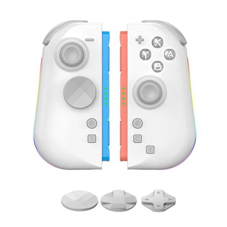 Per Nintendo Switch, 2 controller magnetici sinistro + destro, joystick a 9 assi RGB con sensore di movimento ed effetto Hall, Bluetooth 5.4, funzione di riattivazione e fuoco a raffica.