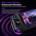 Per Nintendo Switch, 2 controller magnetici sinistro + destro, joystick a 9 assi RGB con sensore di movimento ed effetto Hall, Bluetooth 5.4, funzione di riattivazione e fuoco a raffica.
