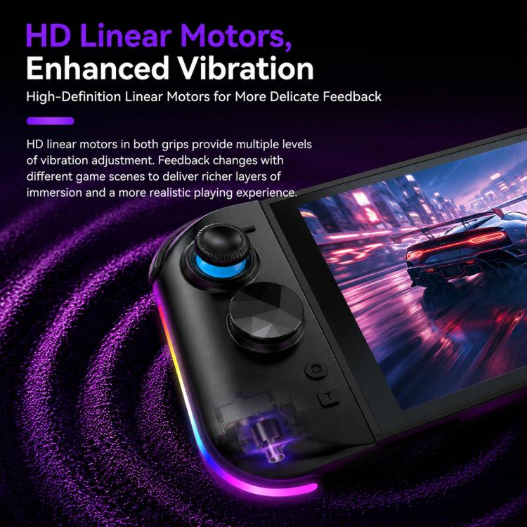 Per Nintendo Switch, 2 controller magnetici sinistro + destro, joystick a 9 assi RGB con sensore di movimento ed effetto Hall, Bluetooth 5.4, funzione di riattivazione e fuoco a raffica.