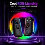 Per Nintendo Switch, 2 controller magnetici sinistro + destro, joystick a 9 assi RGB con sensore di movimento ed effetto Hall, Bluetooth 5.4, funzione di riattivazione e fuoco a raffica.