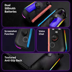 Per Nintendo Switch, 2 controller magnetici sinistro + destro, joystick a 9 assi RGB con sensore di movimento ed effetto Hall, Bluetooth 5.4, funzione di riattivazione e fuoco a raffica.