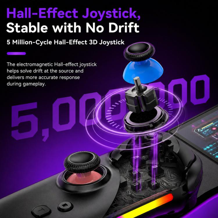 Per Nintendo Switch, 2 controller magnetici sinistro + destro, joystick a 9 assi RGB con sensore di movimento ed effetto Hall, Bluetooth 5.4, funzione di riattivazione e fuoco a raffica.