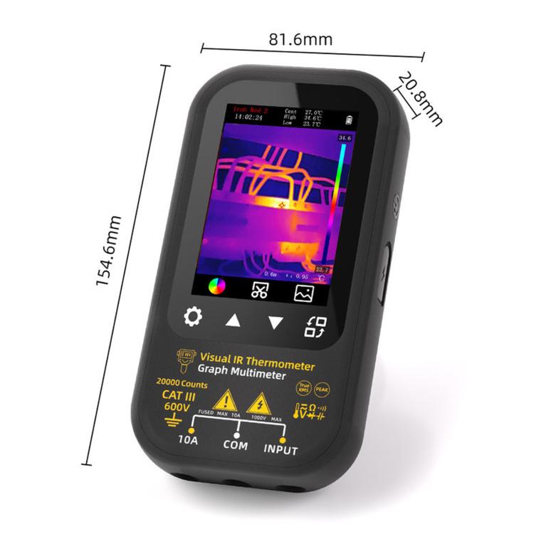 Multimetro a infrarossi ad alta precisione BSIDE SH6 con touchscreen, 2 in 1, misuratore di temperatura e tester elettrico., Standard, SH6
