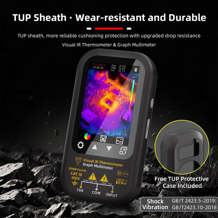 Multimetro a infrarossi ad alta precisione BSIDE SH6 con touchscreen, 2 in 1, misuratore di temperatura e tester elettrico., Standard, SH6