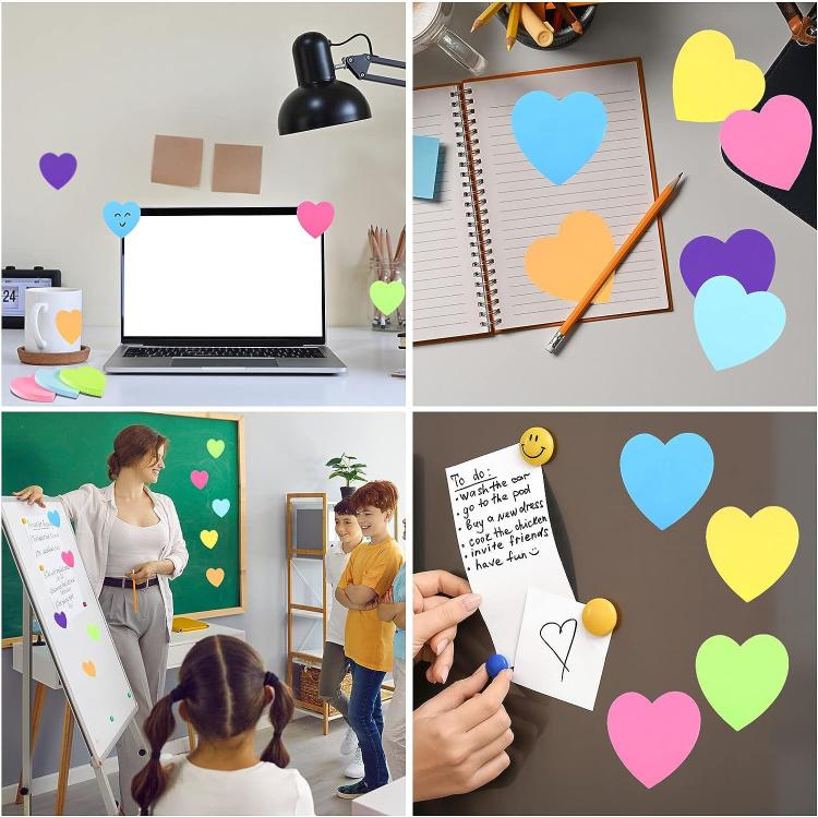 Blocchetti di post-it colorati e carini, a forma di personaggi, con adesivi vivaci., 8 PCS/Pack Heart, 6 PCS/Pack Heart, 8 PCS/Pack Star, 6 PCS/Pack Star, 8 PCS/Pack Speech Bubble, 6 PCS/Pack Speech Bubble, 6 PCS/Pack Round, 8 PCS/Pack Round           ...