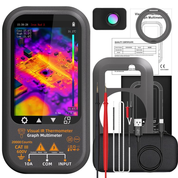 Multimetro a infrarossi HD touchscreen BSIDE SH8 2 in 1 con termocamera e display touchscreen., SH8