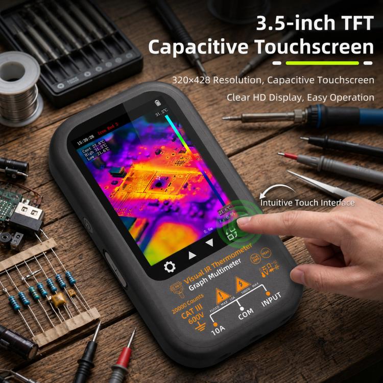 Multimetro a infrarossi HD touchscreen BSIDE SH8 2 in 1 con termocamera e display touchscreen., SH8