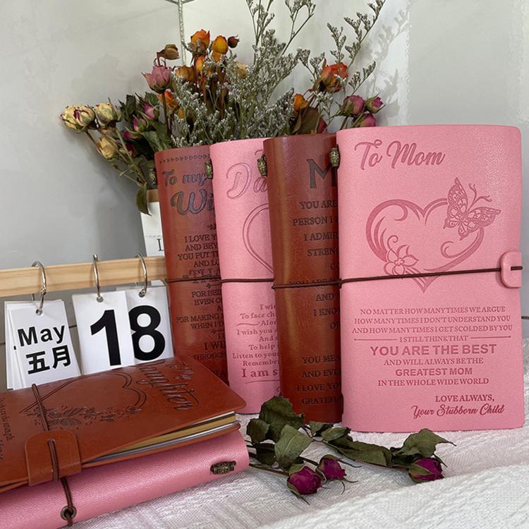 Taccuino da viaggio vintage in pelle formato A6 ricaricabile con citazione incisa, Brown - To My Mom (Engraved Text), Brown - To My Dad (Engraved Text), Brown - To My Husband, Brown - To My Friend, Brown - Employee Appreciation                         ...