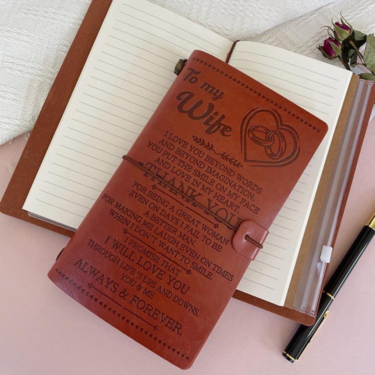 Taccuino da viaggio vintage in pelle formato A6 ricaricabile con citazione incisa, Brown - To My Mom (Engraved Text), Brown - To My Dad (Engraved Text), Brown - To My Husband, Brown - To My Friend, Brown - Employee Appreciation                         ...