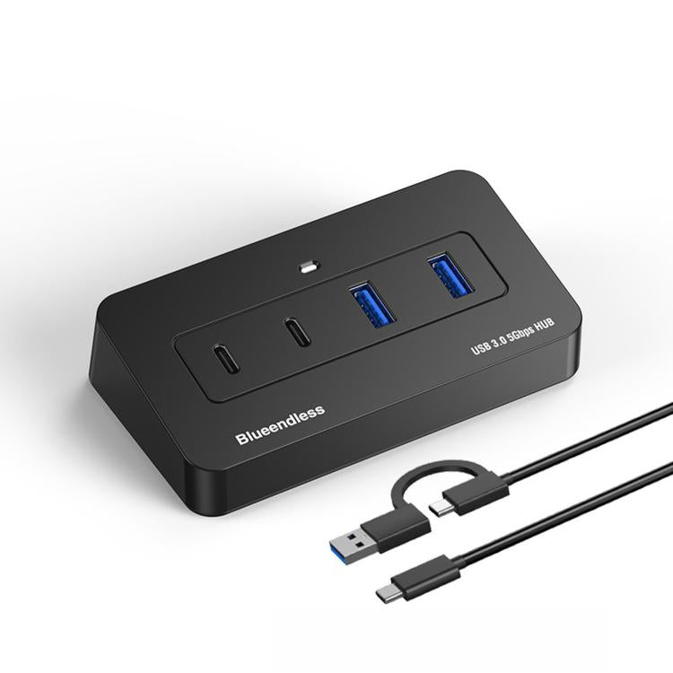 Hub USB 3.0 a 4 porte Blueendless, 2 USB-A & 2 USB-C 1m 2-in-1 Cable, 2 USB-A & 2 USB-C 0.3m USB Cable, With 1m 2-in-1 Cable, With 0.3m USB Cable