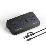 Hub USB 3.0 a 4 porte Blueendless, 2 USB-A & 2 USB-C 1m 2-in-1 Cable, 2 USB-A & 2 USB-C 0.3m USB Cable, With 1m 2-in-1 Cable, With 0.3m USB Cable