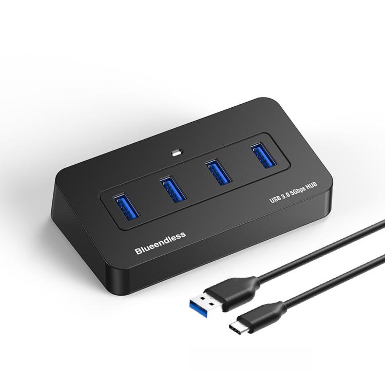 Hub USB 3.0 a 4 porte Blueendless, 2 USB-A & 2 USB-C 1m 2-in-1 Cable, 2 USB-A & 2 USB-C 0.3m USB Cable, With 1m 2-in-1 Cable, With 0.3m USB Cable