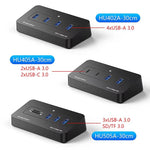 Hub USB 3.0 a 4 porte Blueendless, 2 USB-A & 2 USB-C 1m 2-in-1 Cable, 2 USB-A & 2 USB-C 0.3m USB Cable, With 1m 2-in-1 Cable, With 0.3m USB Cable