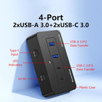 Hub USB 3.0 a 4 porte Blueendless, 2 USB-A & 2 USB-C 1m 2-in-1 Cable, 2 USB-A & 2 USB-C 0.3m USB Cable, With 1m 2-in-1 Cable, With 0.3m USB Cable