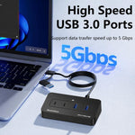 Hub USB 3.0 a 4 porte Blueendless, 2 USB-A & 2 USB-C 1m 2-in-1 Cable, 2 USB-A & 2 USB-C 0.3m USB Cable, With 1m 2-in-1 Cable, With 0.3m USB Cable