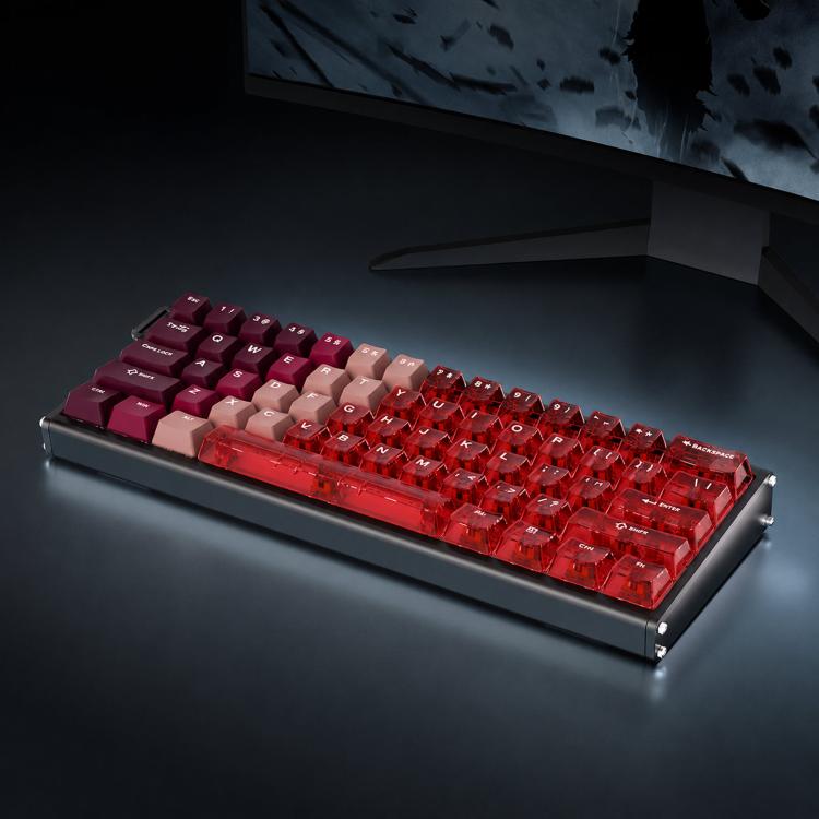 Tastiera da gioco cablata Ajazz ALUX60 con switch magnetici in alluminio CNC, frequenza di polling 8K, RT, switch RGB sostituibili a caldo da 0,01 mm., Gradient Pink, Gradient Red, Green Gradient Transparent, Red Gradient Transparent, Hollow Silver    ...