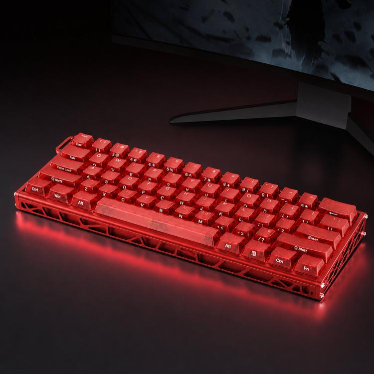 Tastiera da gioco cablata Ajazz ALUX60 con switch magnetici in alluminio CNC, frequenza di polling 8K, RT, switch RGB sostituibili a caldo da 0,01 mm., Gradient Pink, Gradient Red, Green Gradient Transparent, Red Gradient Transparent, Hollow Silver    ...