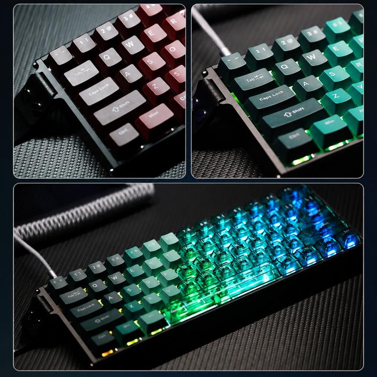 Tastiera da gioco cablata Ajazz ALUX60 con switch magnetici in alluminio CNC, frequenza di polling 8K, RT, switch RGB sostituibili a caldo da 0,01 mm., Gradient Pink, Gradient Red, Green Gradient Transparent, Red Gradient Transparent, Hollow Silver    ...
