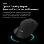 Mouse ergonomico wireless W&P M-WB2 con tripla modalità Bluetooth e 2.4G, silenzioso.