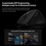 Mouse ergonomico wireless W&P M-WB2 con tripla modalità Bluetooth e 2.4G, silenzioso.