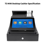 Registratore di cassa multifunzione Yokoscan T3 con doppio schermo touch e stampante integrata, ideale per ristoranti e supermercati., US Plug, UK Plug, EU Plug, AU Plug