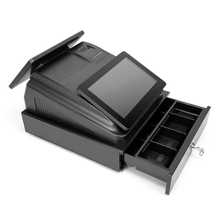 Registratore di cassa multifunzione Yokoscan T3 con doppio schermo touch e stampante integrata, ideale per ristoranti e supermercati., US Plug, UK Plug, EU Plug, AU Plug