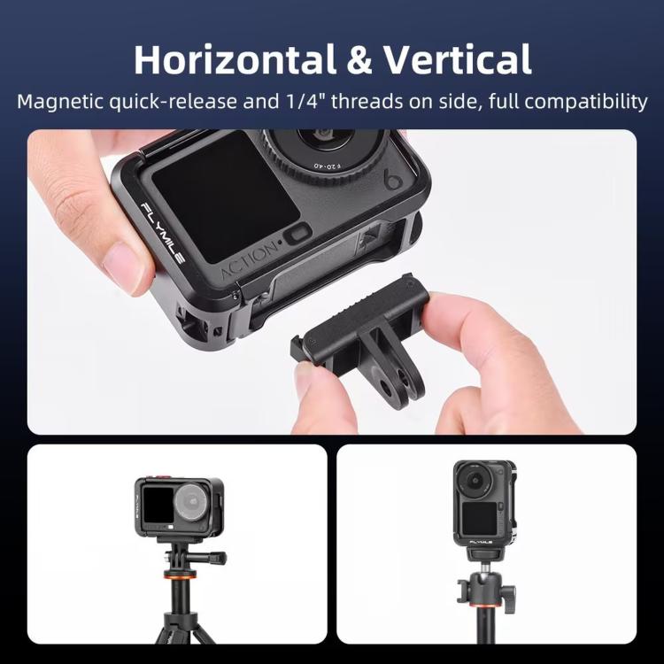 Telaio di estensione con custodia protettiva in metallo per fotocamera DJI Osmo Action 6 Flymile.
