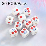 20 pezzi/confezione Perline sfuse in ceramica a foro largo, colore ciliegia, per braccialetti fai da te, Small, Large