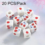 20 pezzi/confezione Perline sfuse in ceramica a foro largo, colore ciliegia, per braccialetti fai da te, Small, Large