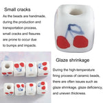 20 pezzi/confezione Perline sfuse in ceramica a foro largo, colore ciliegia, per braccialetti fai da te, Small, Large